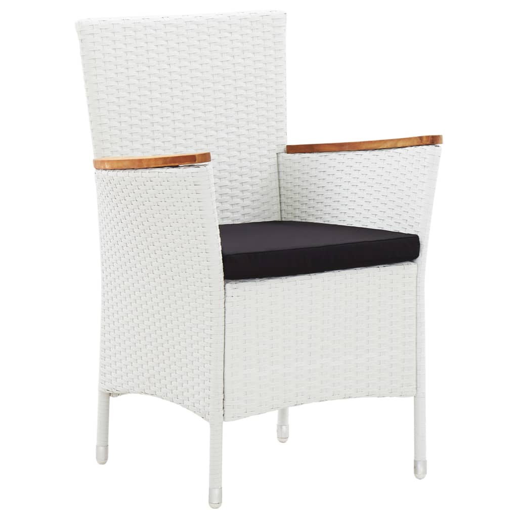 7 részes kültéri fehér polyrattan étkezőgarnitúra
