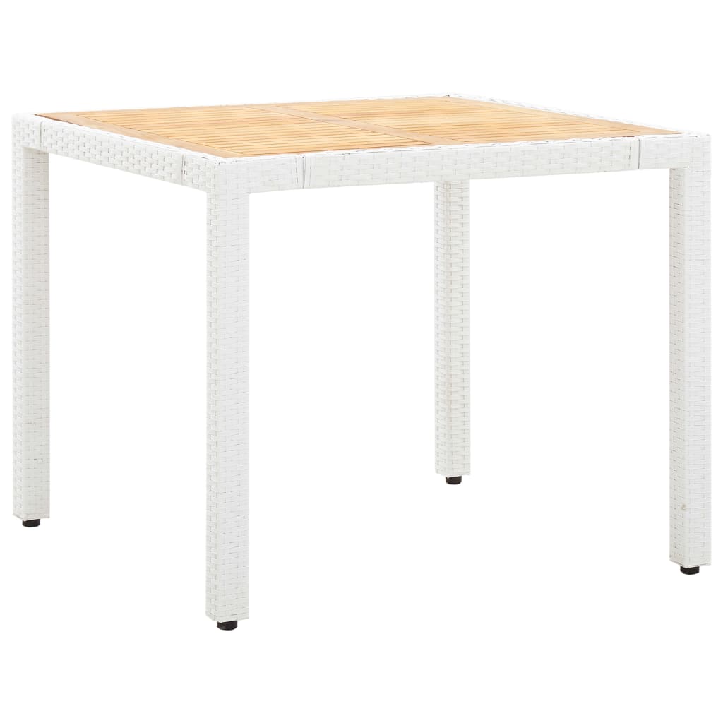 5 részes kültéri fehér polyrattan étkezőgarnitúra