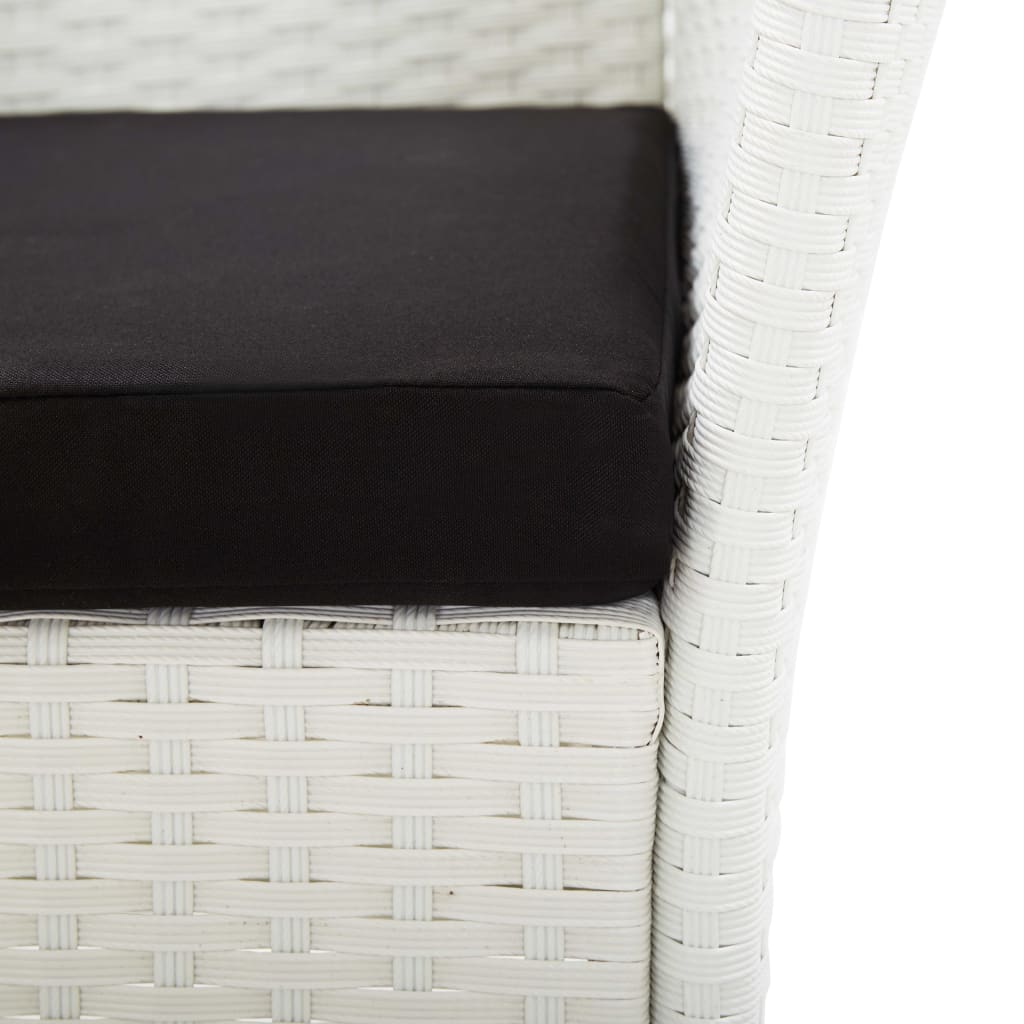 5 részes kültéri fehér polyrattan étkezőgarnitúra