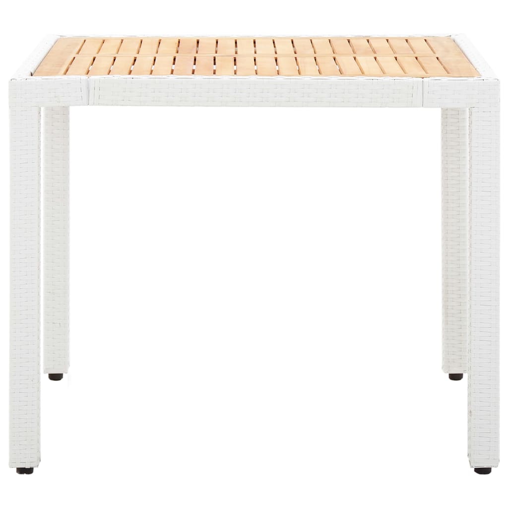 5 részes kültéri fehér polyrattan étkezőgarnitúra