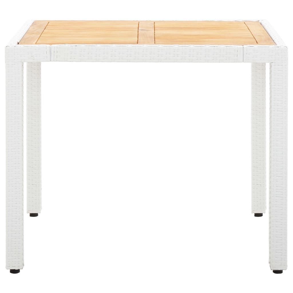 5 részes kültéri fehér polyrattan étkezőgarnitúra