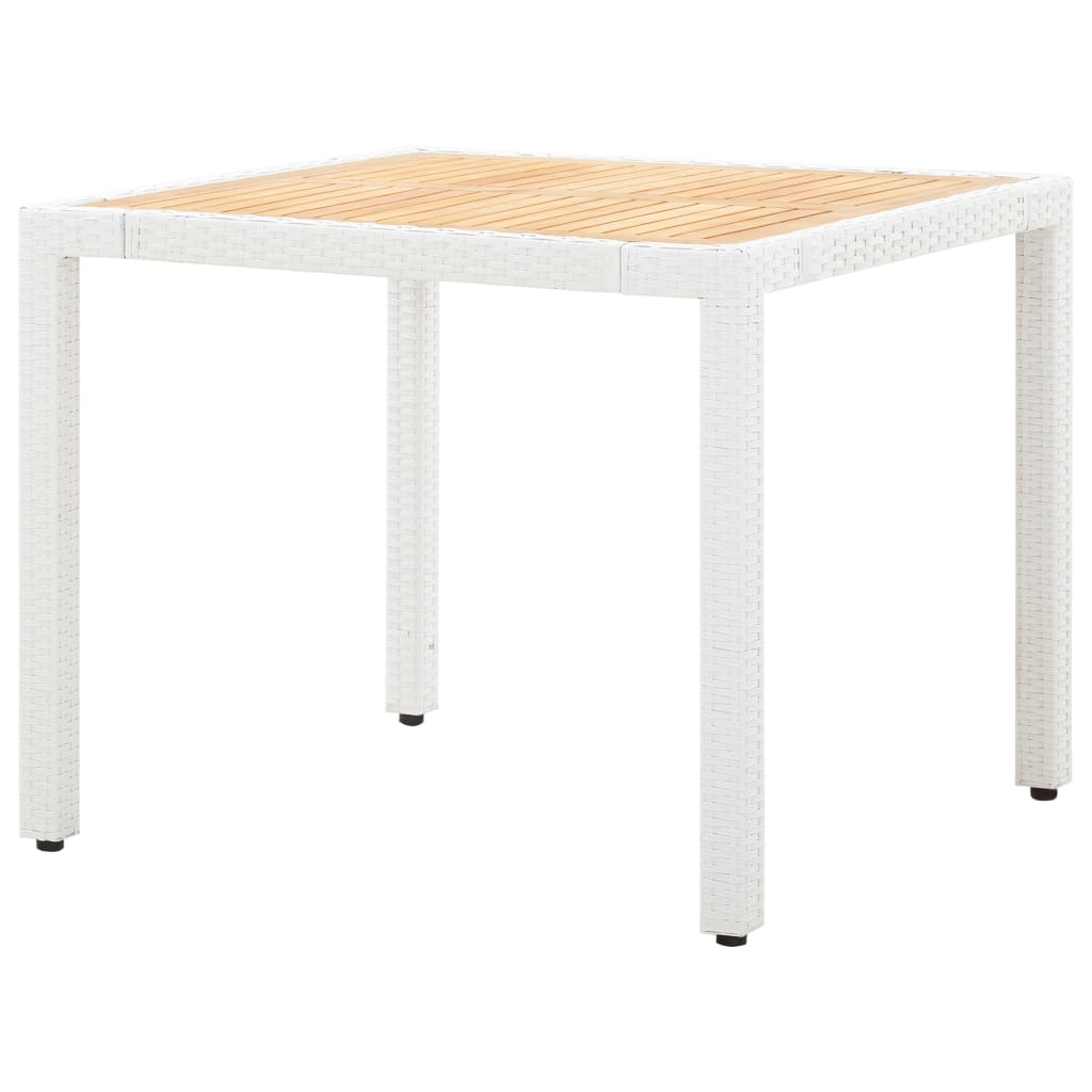 5 részes kültéri fehér polyrattan étkezőgarnitúra