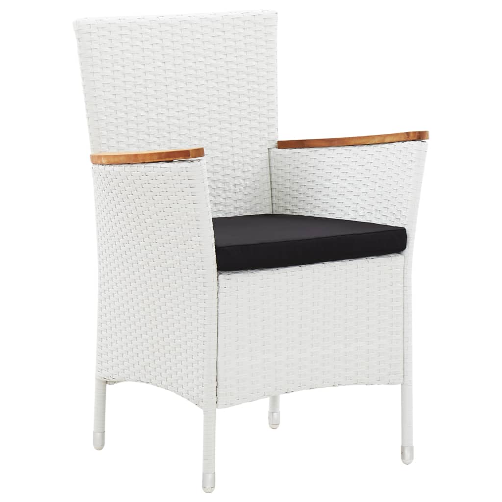 5 részes kültéri fehér polyrattan étkezőgarnitúra