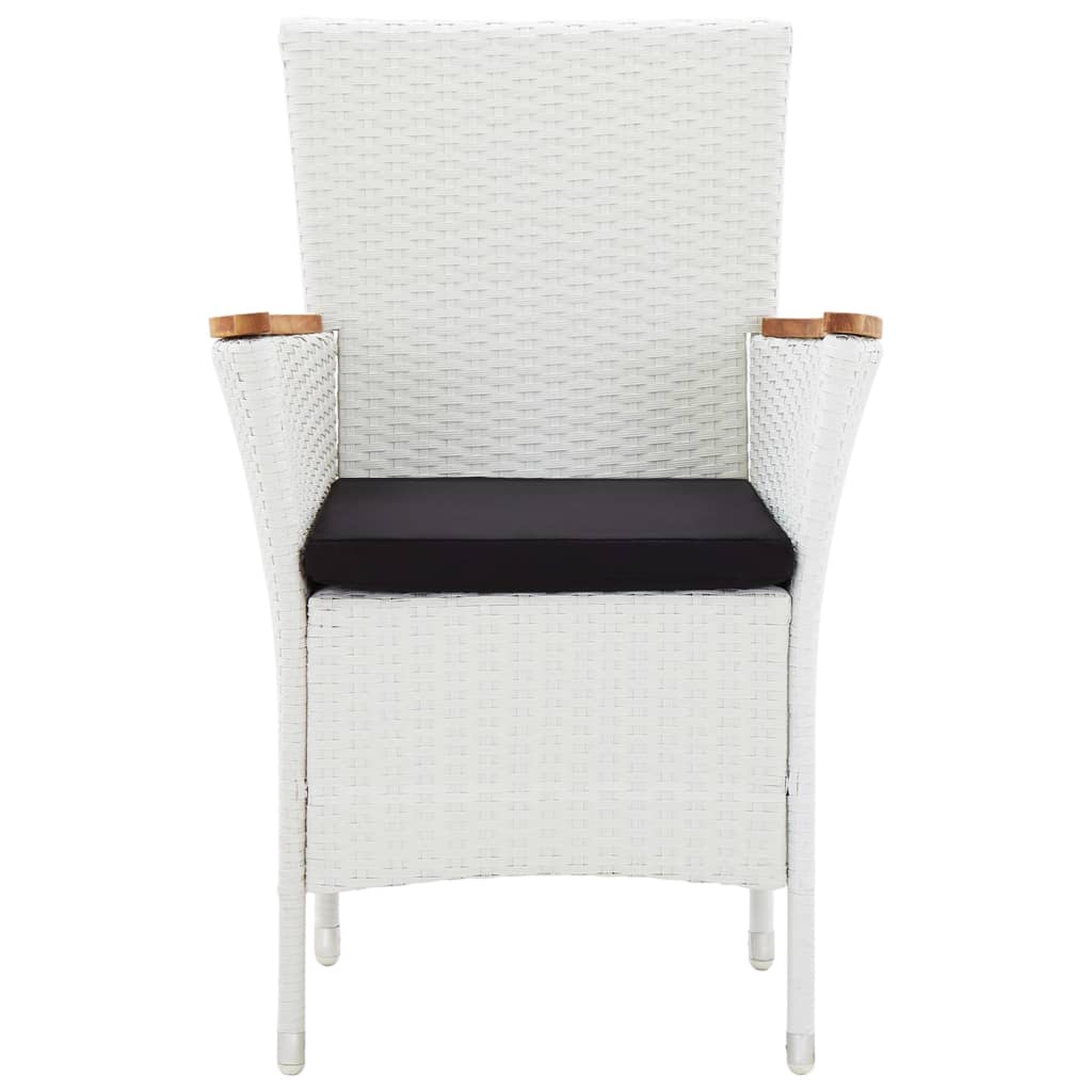 5 részes kültéri fehér polyrattan étkezőgarnitúra