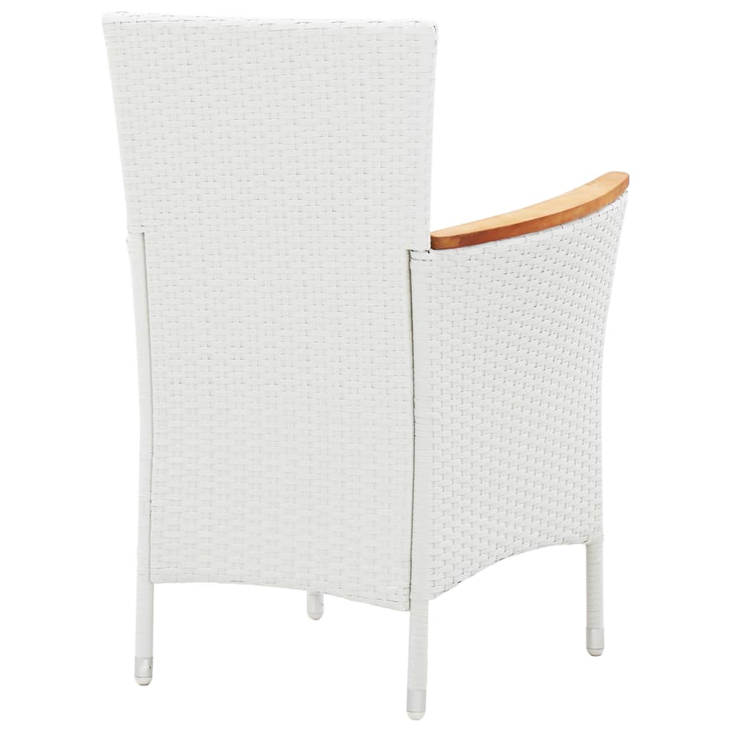 5 részes kültéri fehér polyrattan étkezőgarnitúra