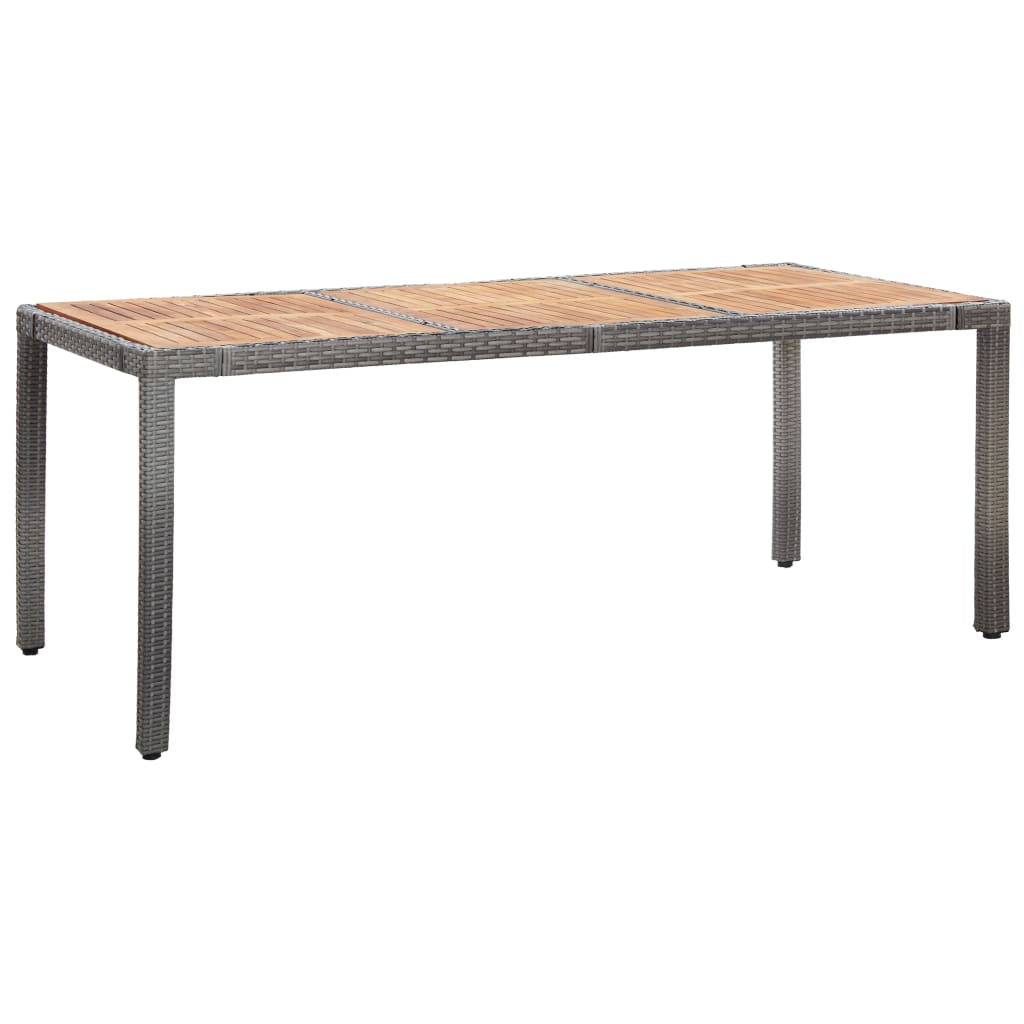 9 részes szürke polyrattan kültéri étkezőgarnitúra párnákkal
