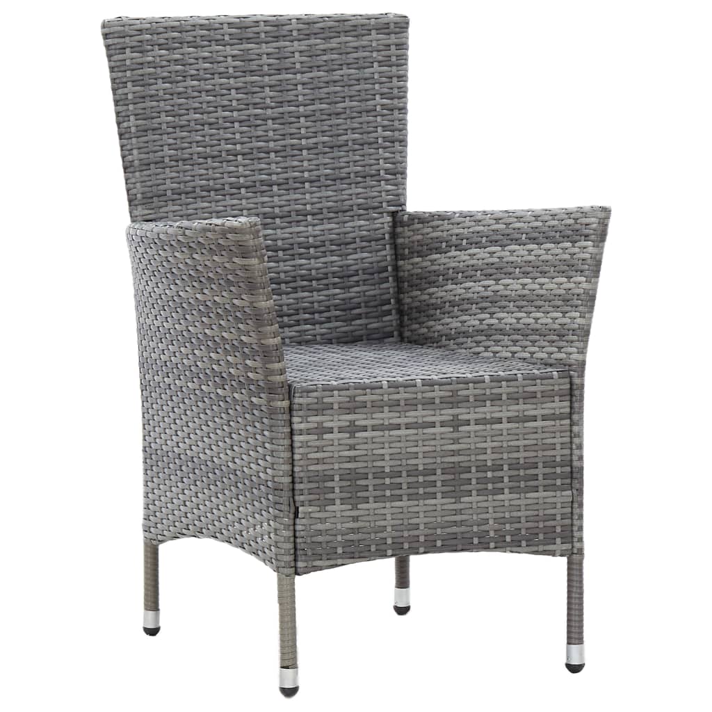 9 részes szürke polyrattan kültéri étkezőgarnitúra párnákkal