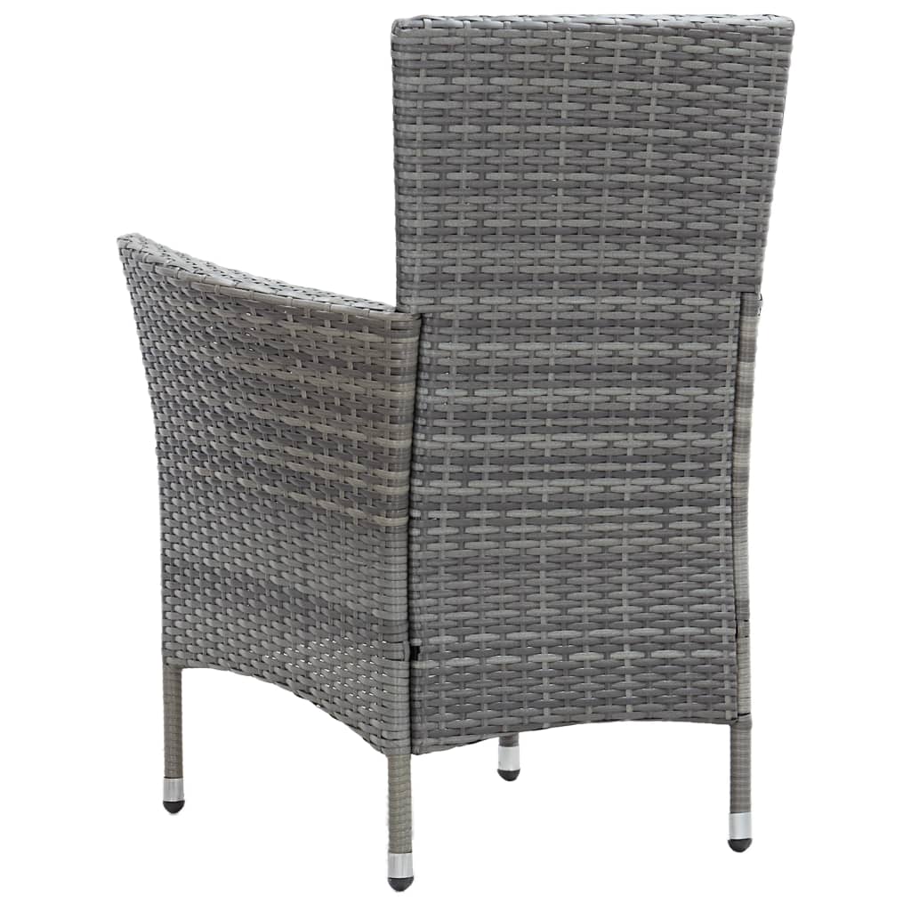 9 részes szürke polyrattan kültéri étkezőgarnitúra párnákkal