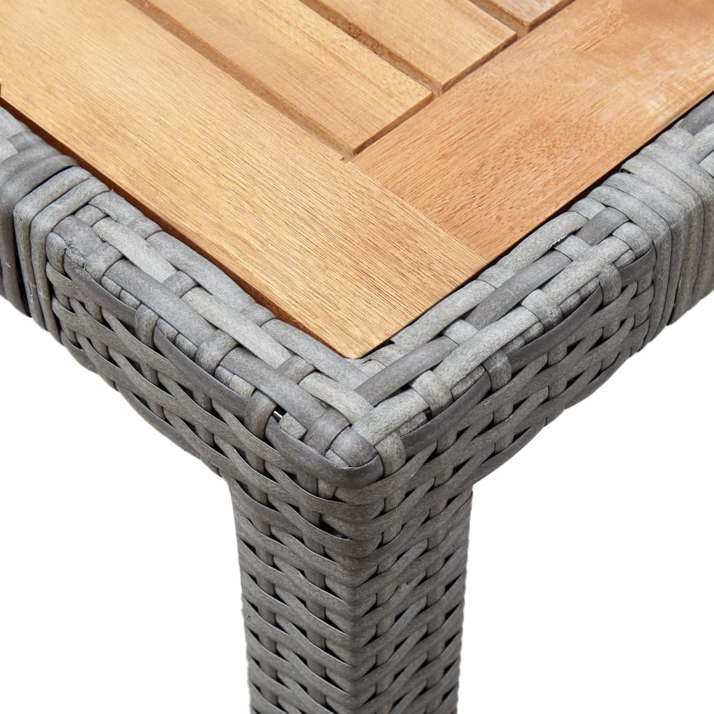 7-részes szürke polyrattan kültéri étkezőgarnitúra párnákkal