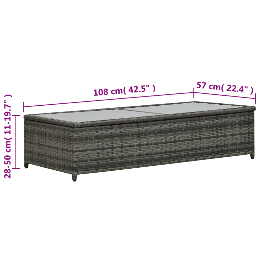 4 részes antracitszürke polyrattan kerti ülőgarnitúra párnákkal