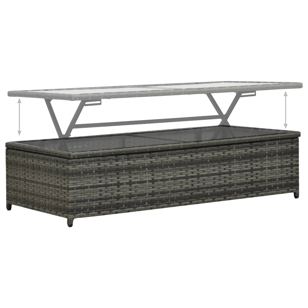 4 részes antracitszürke polyrattan kerti ülőgarnitúra párnákkal