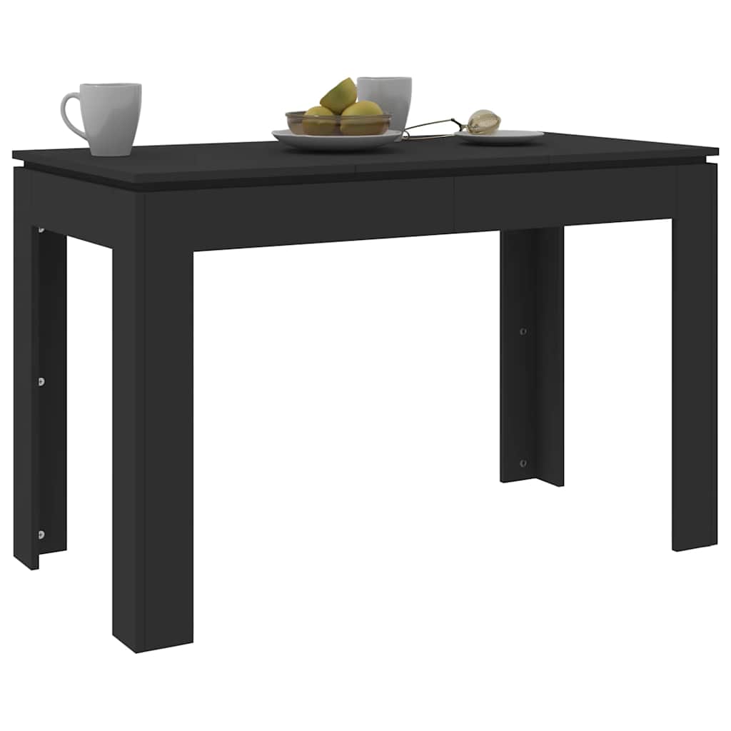 fekete szerelt fa étkezőasztal 120 x 60 x 76 cm