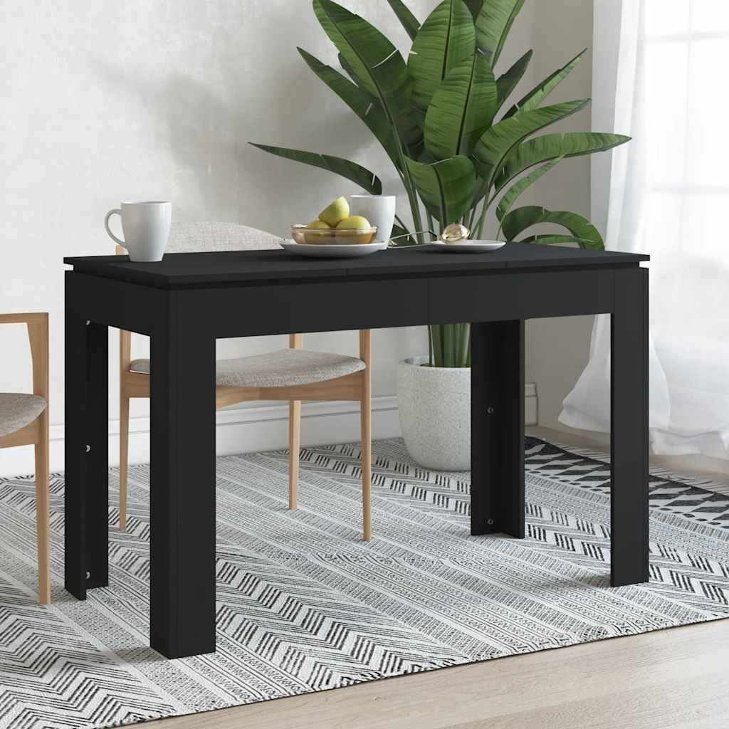 fekete szerelt fa étkezőasztal 120 x 60 x 76 cm