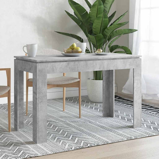 betonszürke szerelt fa étkezőasztal 120 x 60 x 76 cm