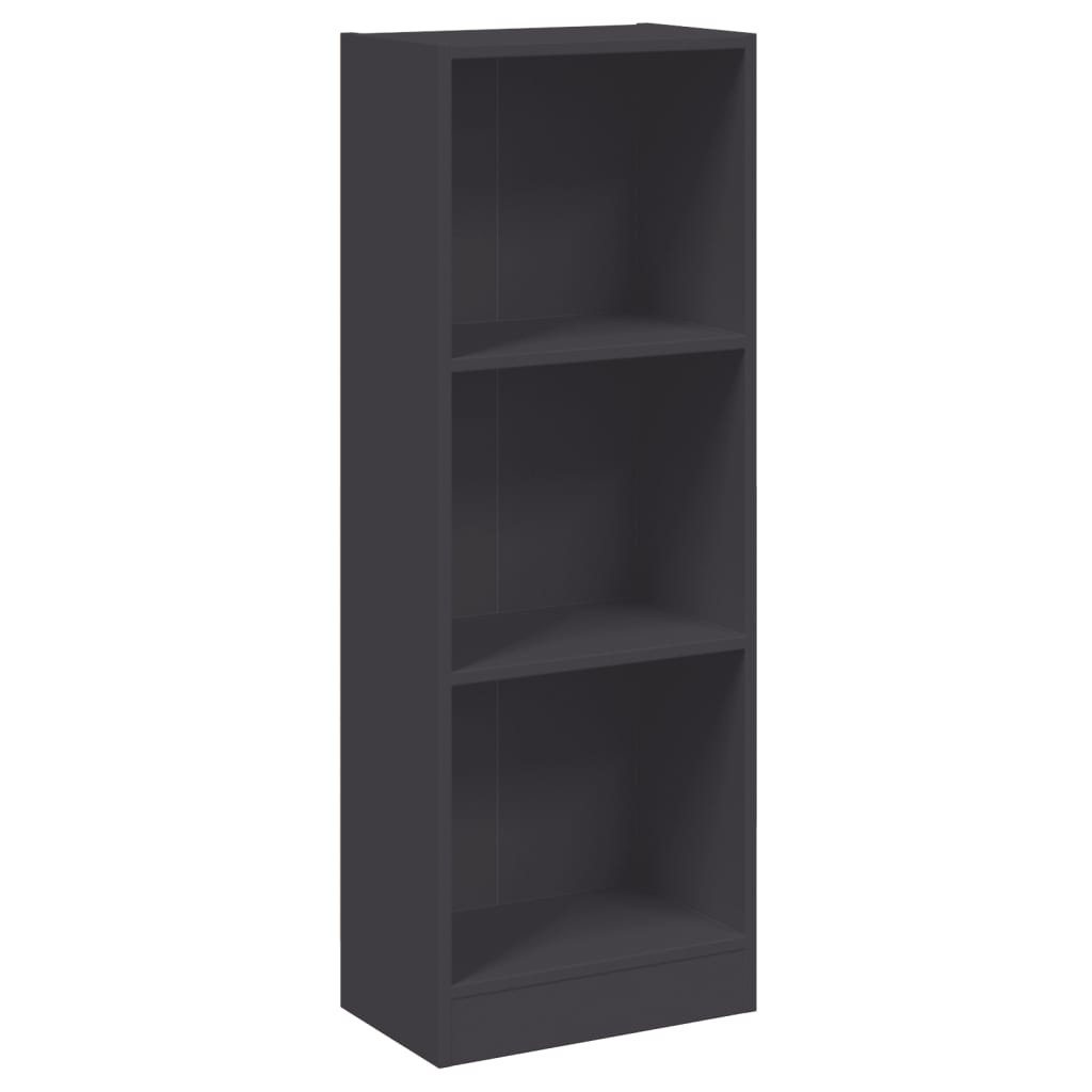 3 szintes szürke szerelt fa könyvszekrény 40 x 24 x 109 cm