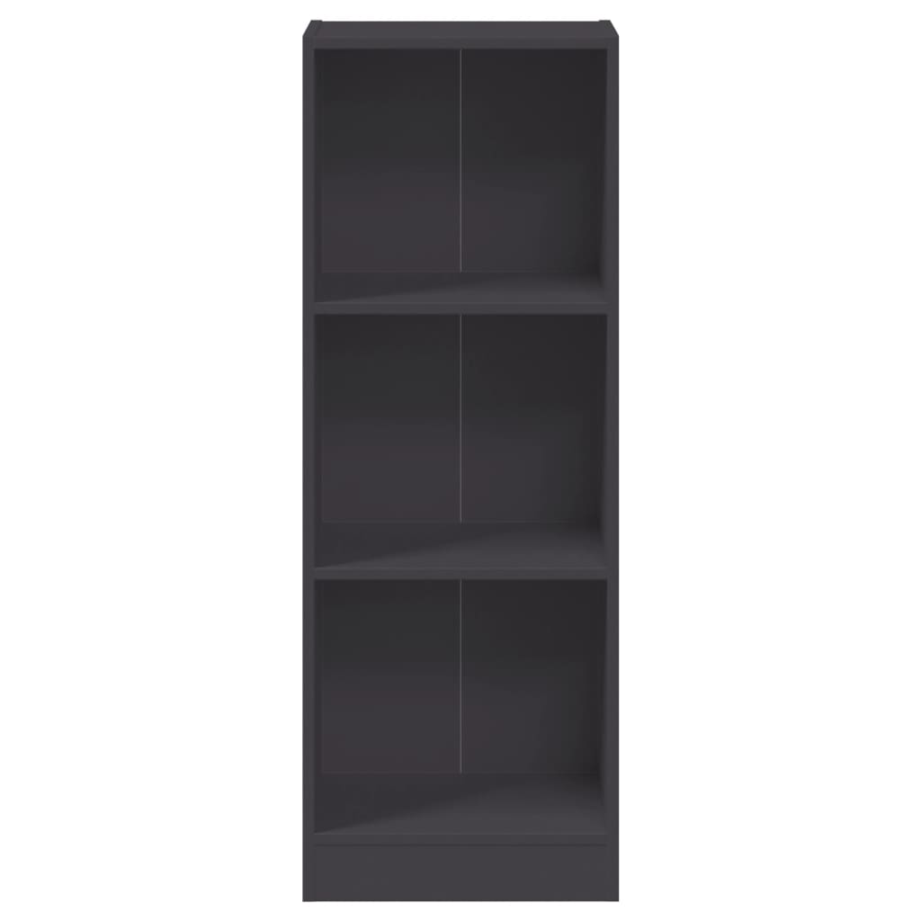 3 szintes szürke szerelt fa könyvszekrény 40 x 24 x 109 cm