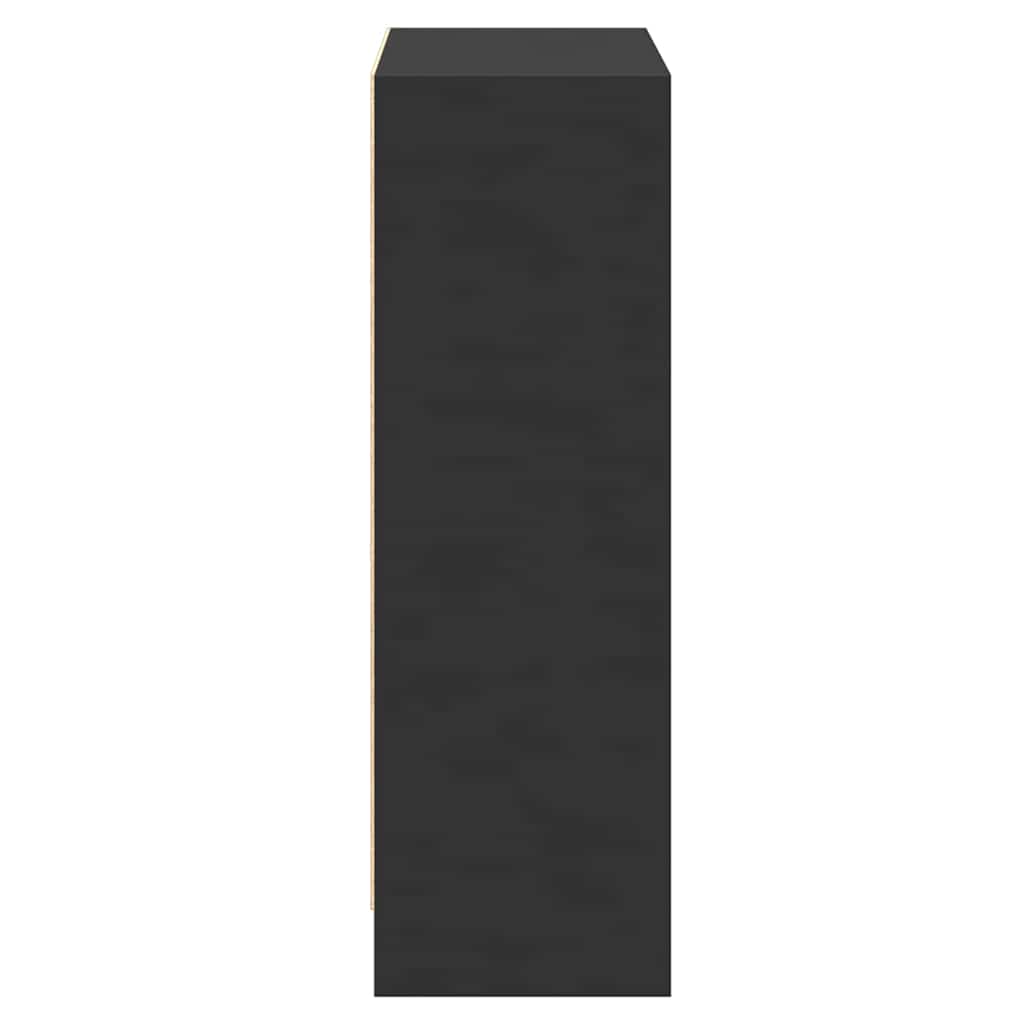 fekete szerelt fa könyvespolc 60 x 24 x 76 cm