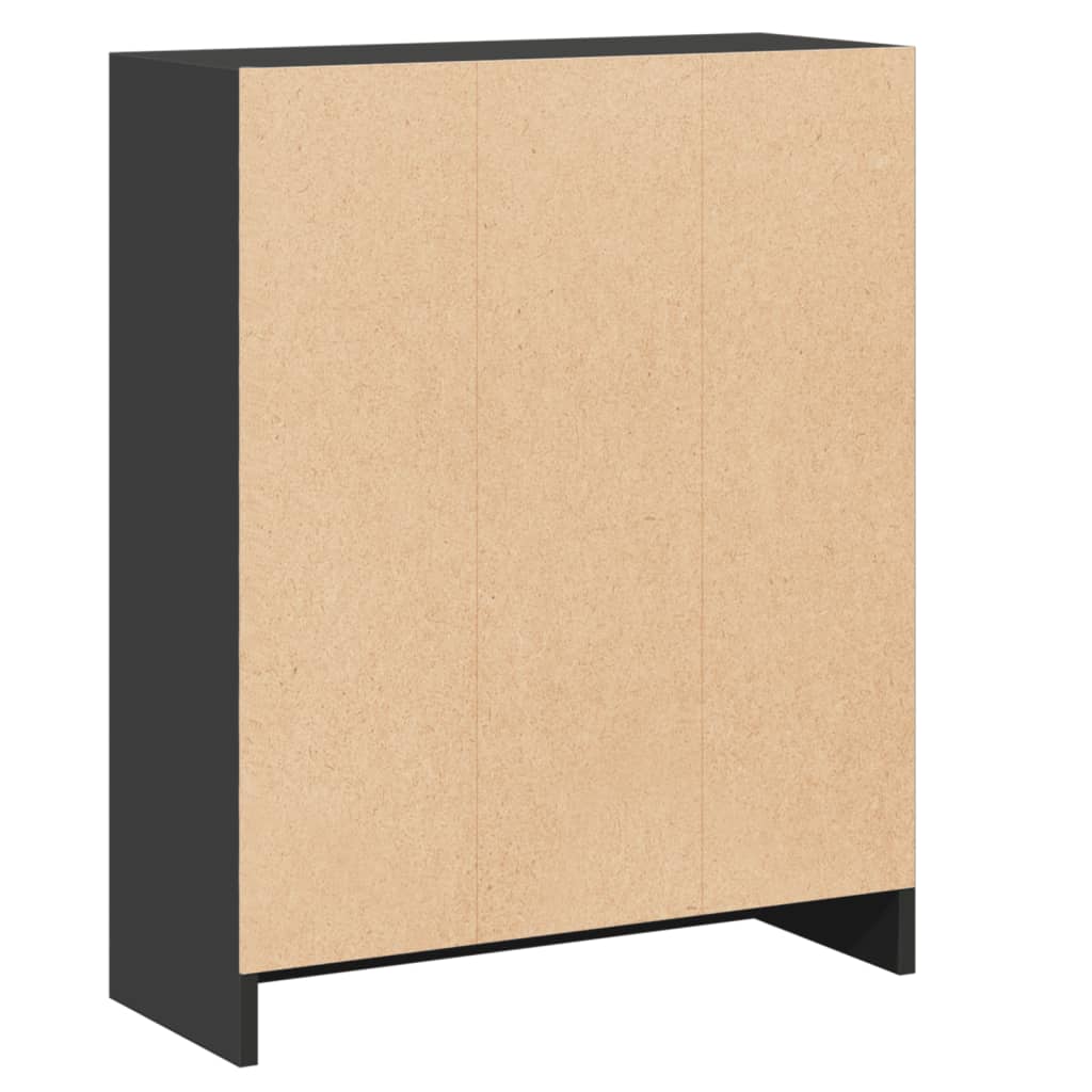 fekete szerelt fa könyvespolc 60 x 24 x 76 cm