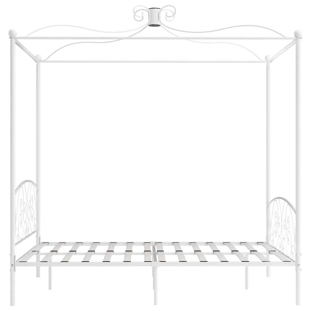fehér fém baldachinos ágykeret 180 x 200 cm