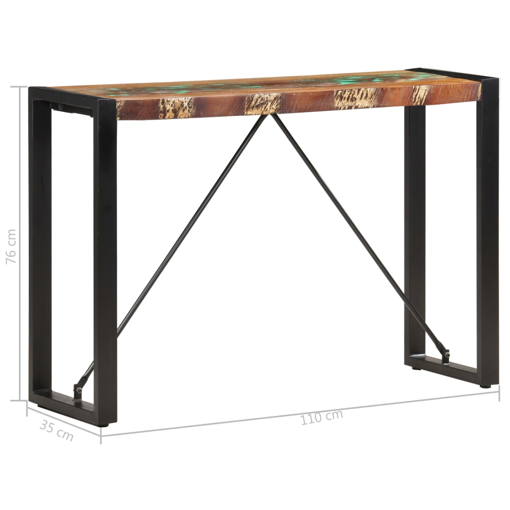 tömör újrahasznosított fa tálalóasztal 110 x 35 x 76 cm