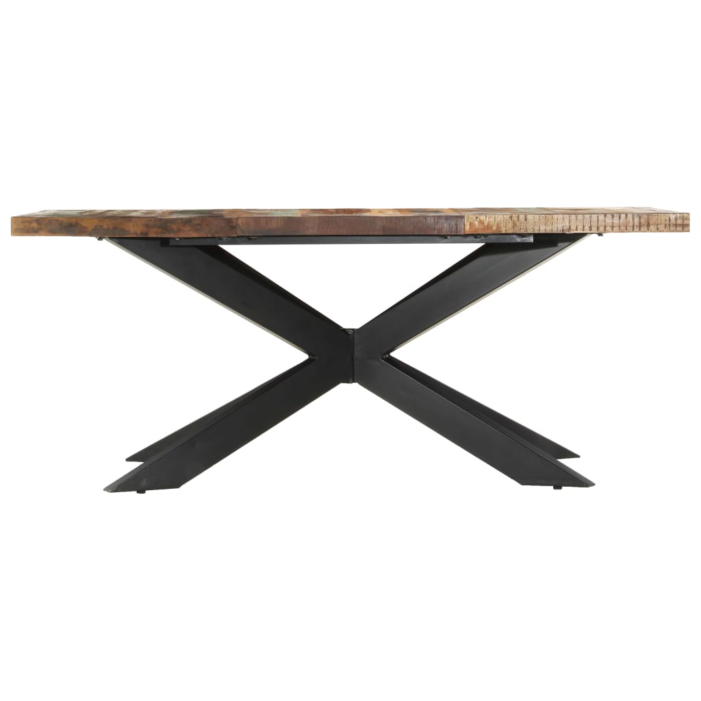 tömör újrahasznosított fa étkezőasztal 180 x 90 x 76 cm