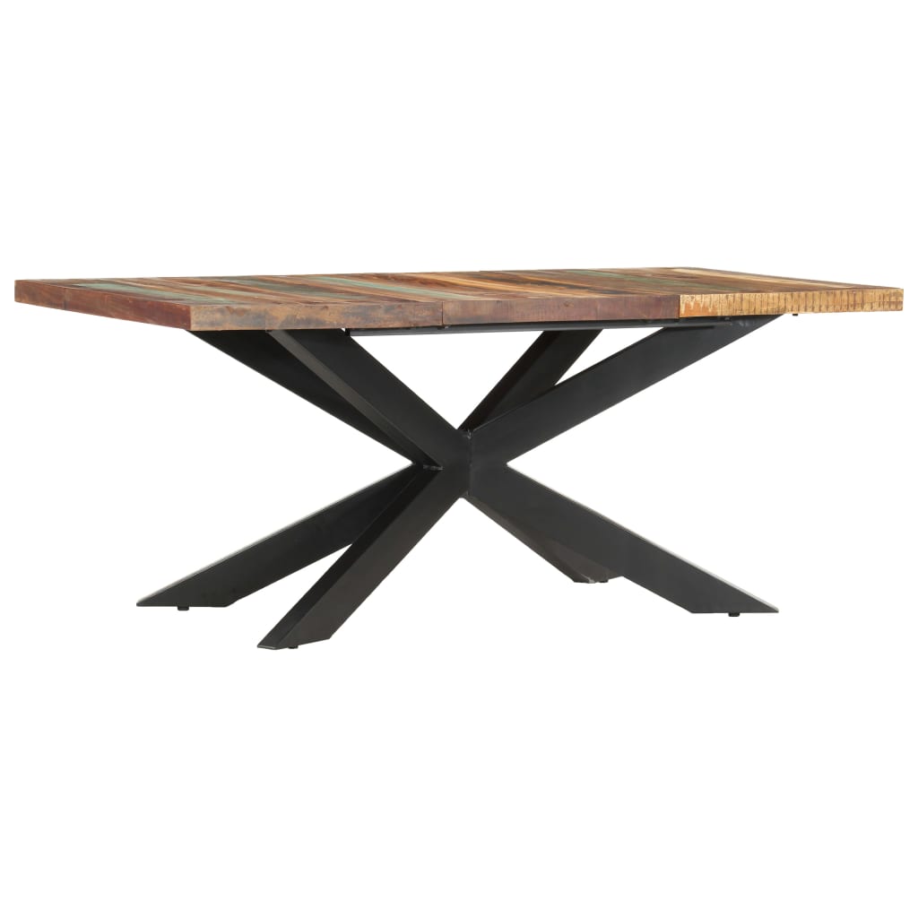 tömör újrahasznosított fa étkezőasztal 180 x 90 x 76 cm