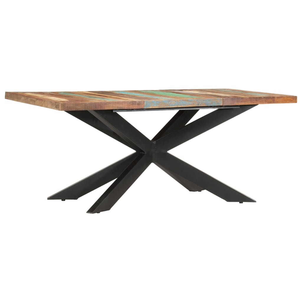 tömör újrahasznosított fa étkezőasztal 180 x 90 x 76 cm