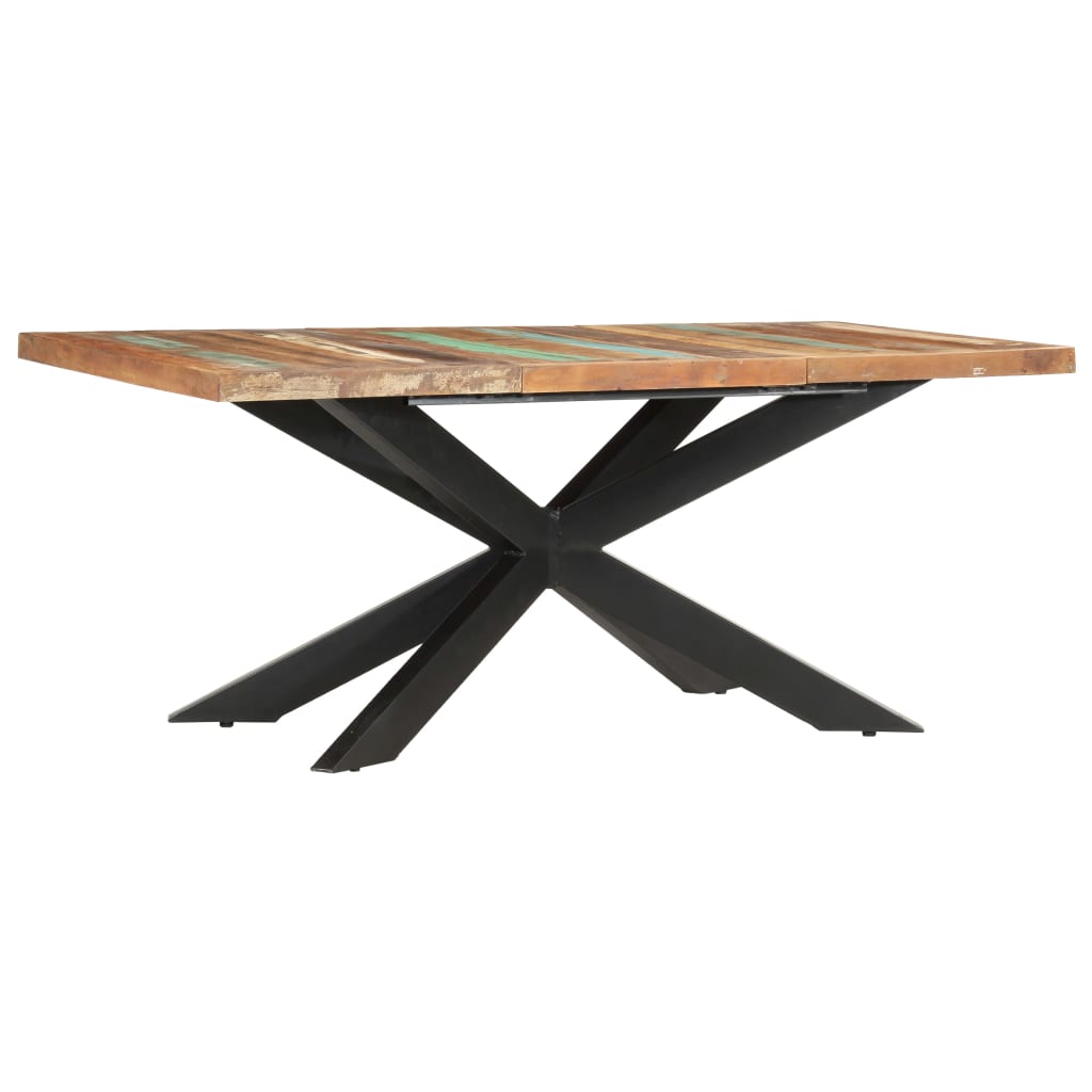 tömör újrahasznosított fa étkezőasztal 180 x 90 x 76 cm