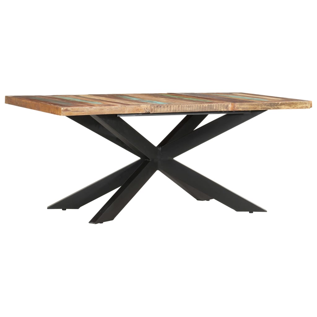 tömör újrahasznosított fa étkezőasztal 180 x 90 x 76 cm