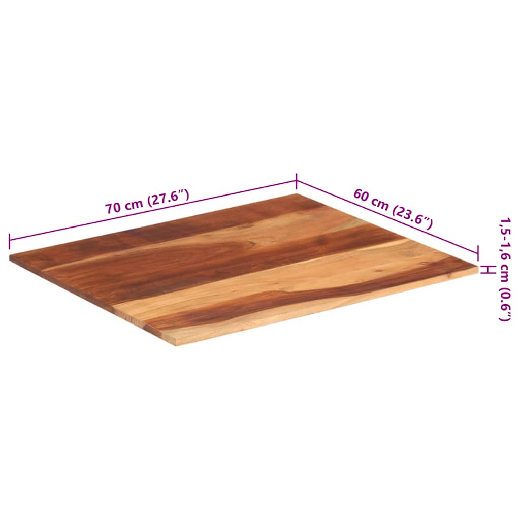 tömör akácfa asztallap 15-16 mm 60 x 70 cm