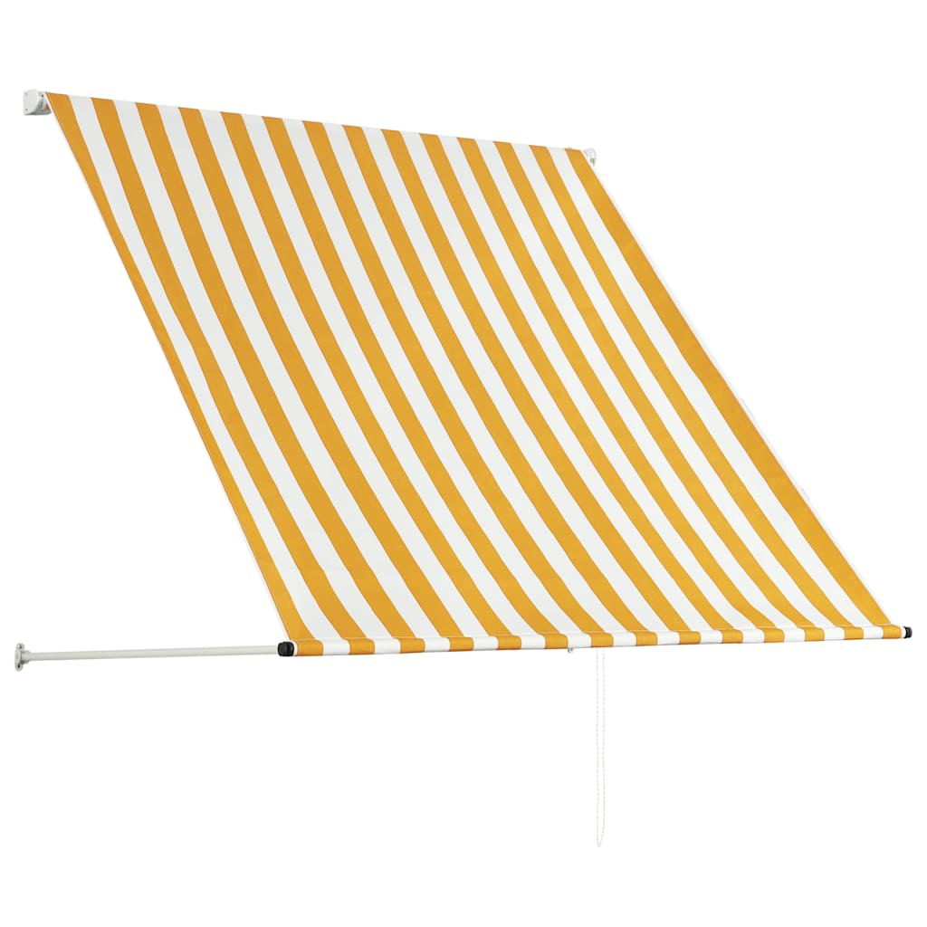 feltekerhető sárga és fehér napellenző 100 x 150 cm
