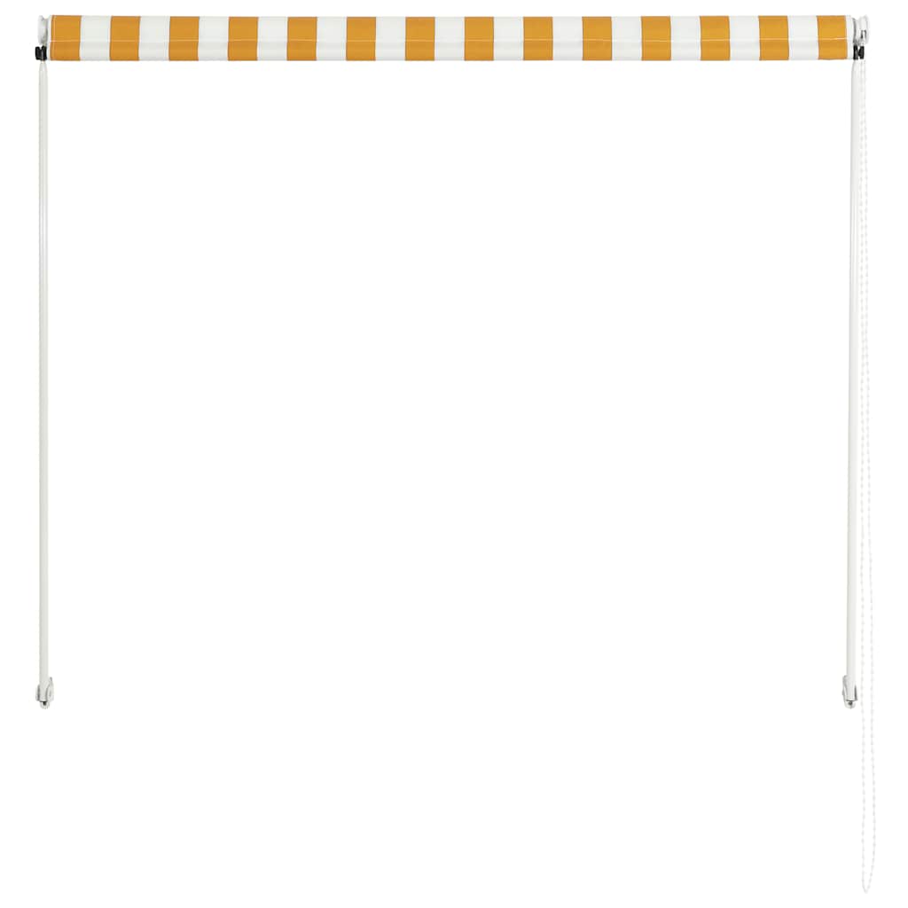 feltekerhető sárga és fehér napellenző 100 x 150 cm