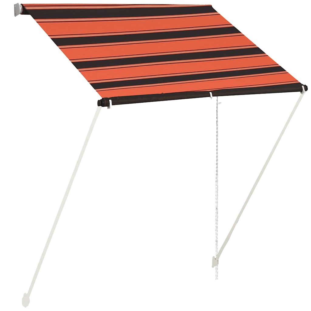 narancssárga és barna feltekerhető napellenző 150 x 150 cm