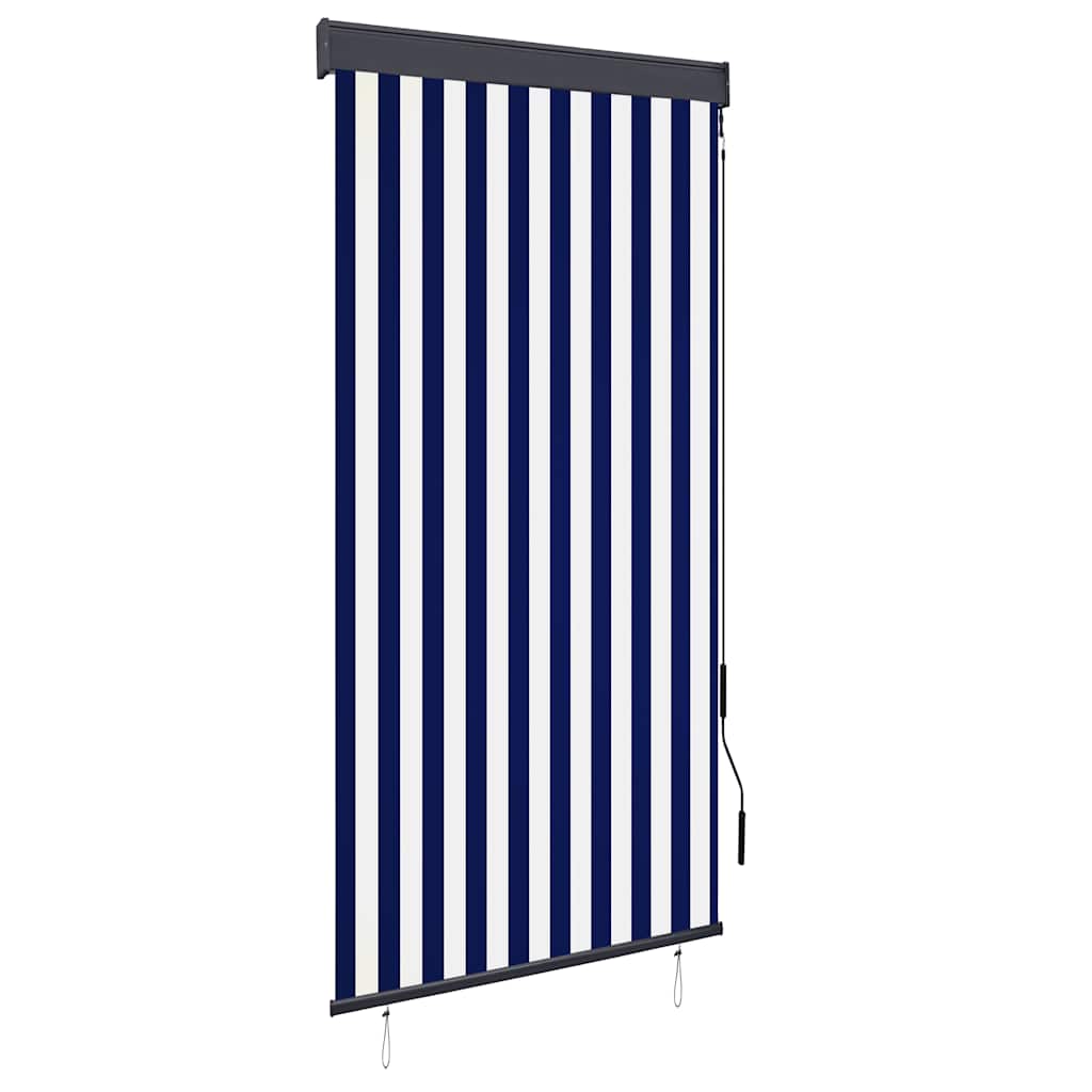 kék és fehér kültéri roló 100 x 250 cm
