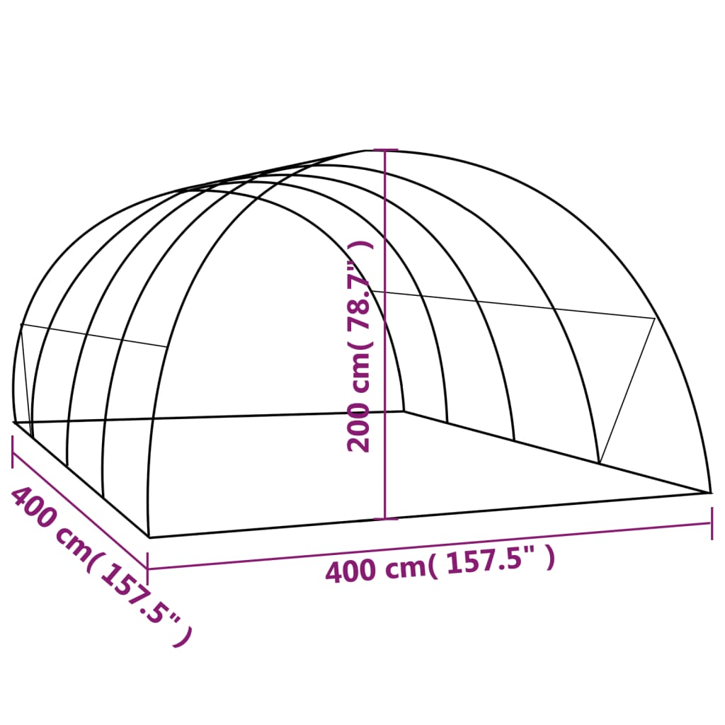 melegház 16 m² 4 x 4 x 2 m