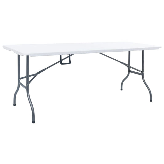 fehér HDPE összecsukható kerti asztal 180 x 72 x 72 cm
