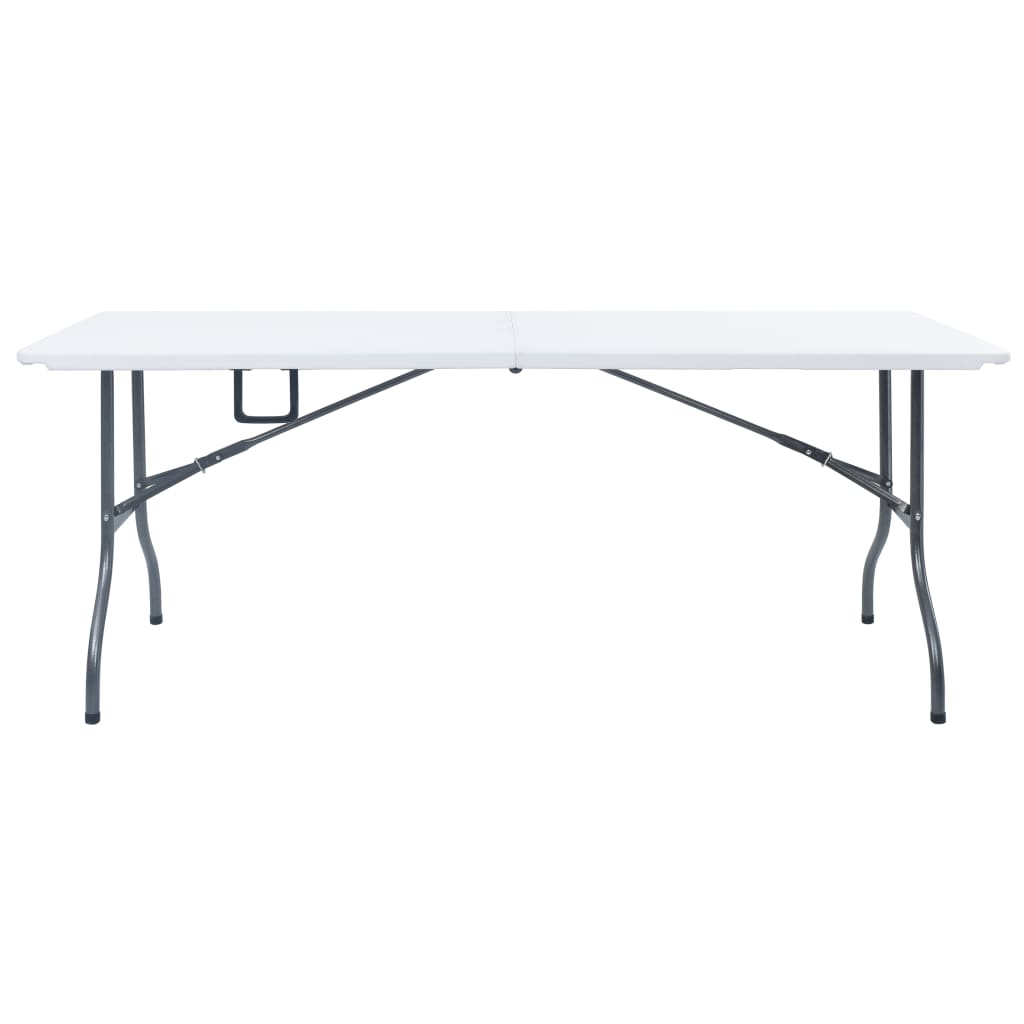 fehér HDPE összecsukható kerti asztal 180 x 72 x 72 cm
