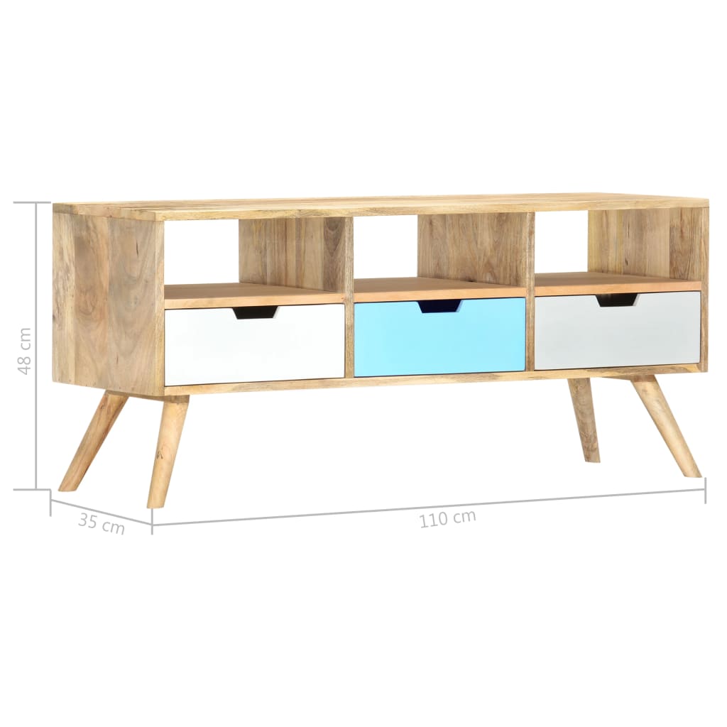 tömör mangófa TV-szekrény 110 x 35 x 48 cm