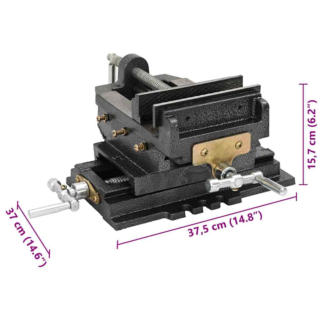 kézi működtetésű kereszttengelyes satu 150 mm