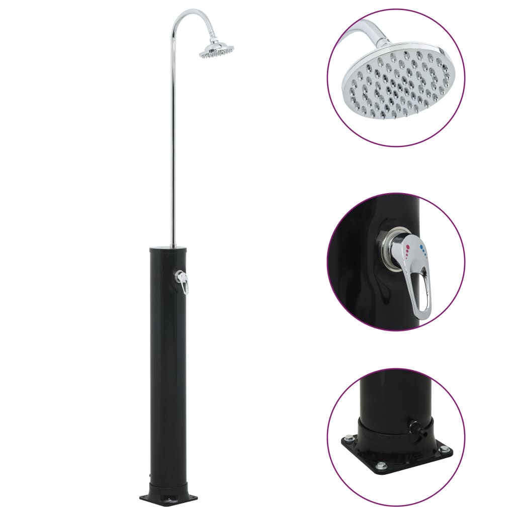fekete szolárzuhany 214 cm 20 L