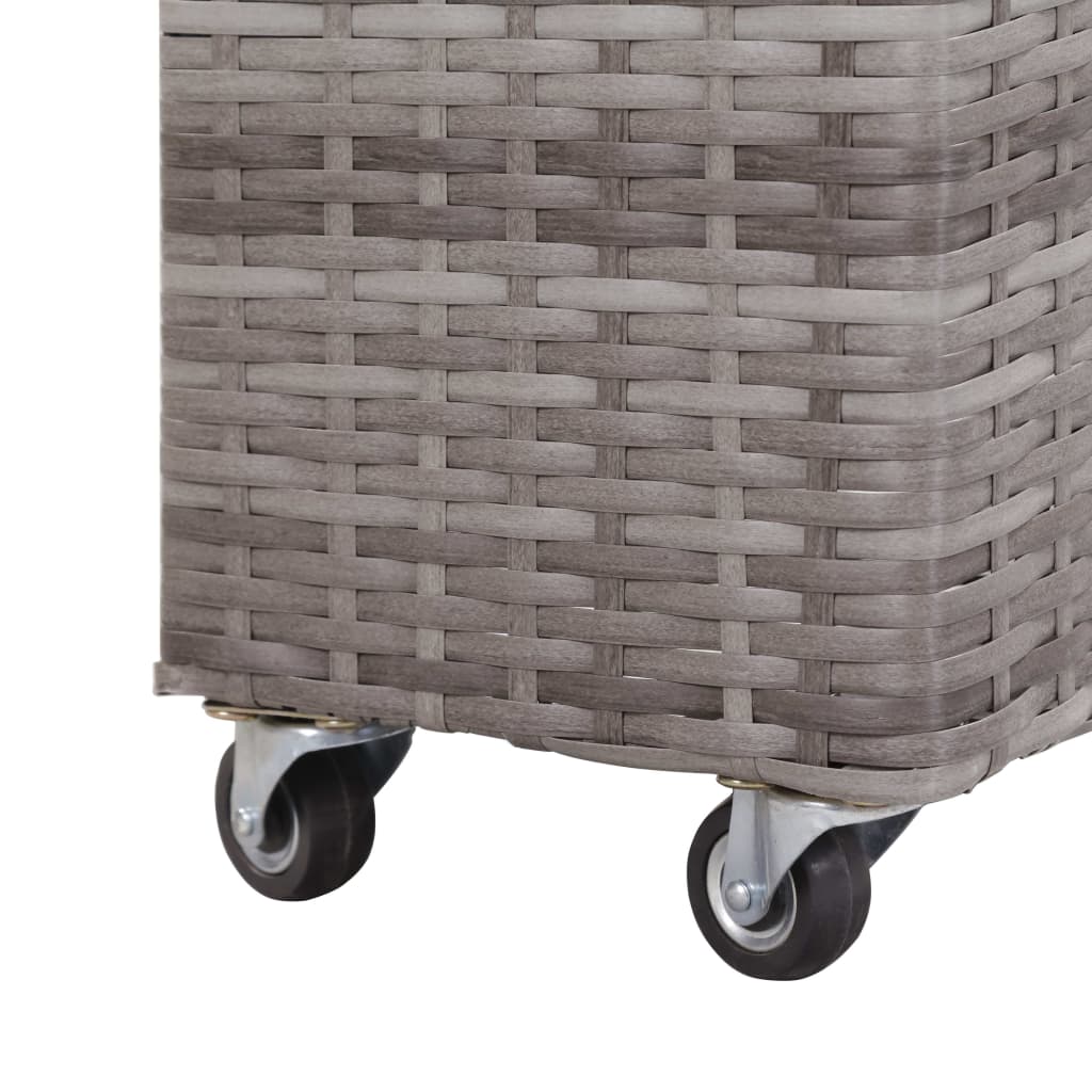 szürke polyrattan kerti magaságyás 4 kaspóval 80 x 22 x 79 cm