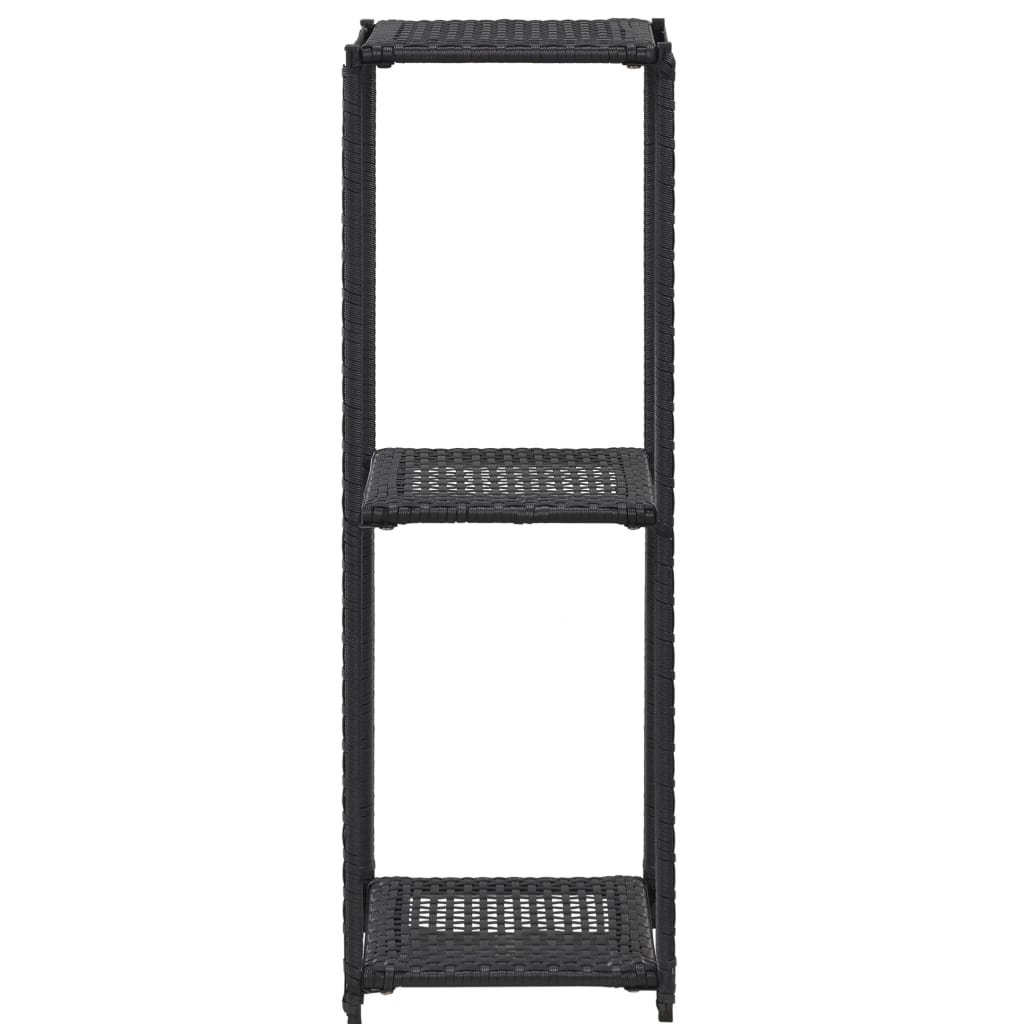 fekete polyrattan tárolópolc 30 x 30 x 90 cm