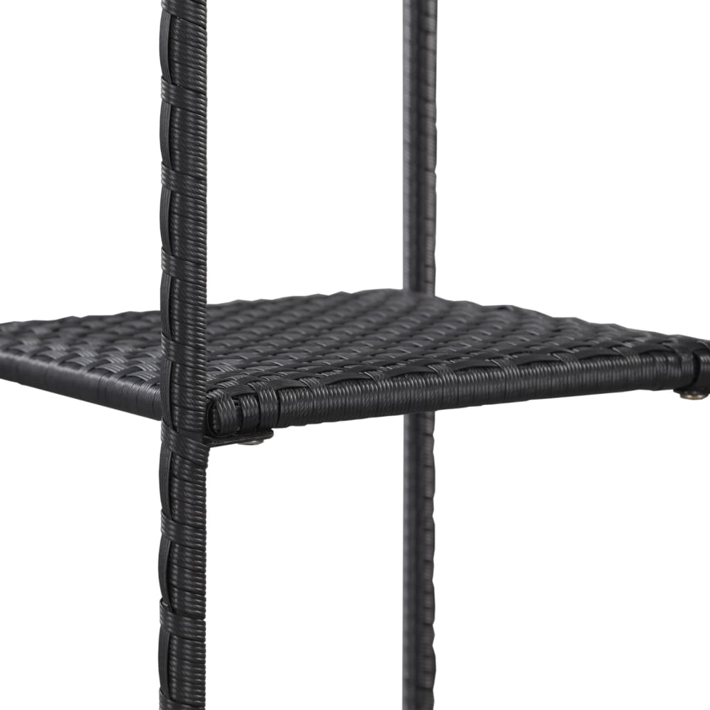 fekete polyrattan tárolópolc 30 x 30 x 90 cm