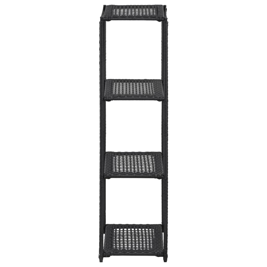 fekete polyrattan tárolópolc 30 x 30 x 120 cm