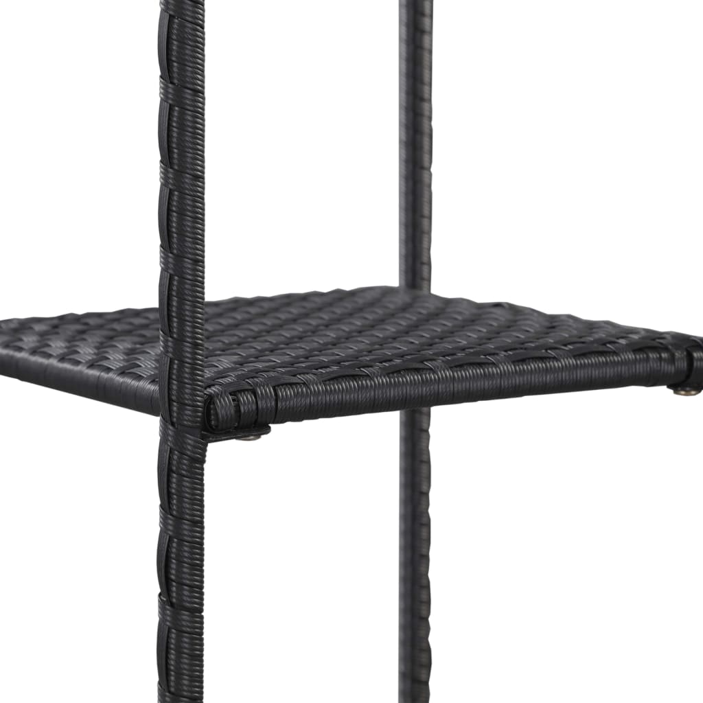 fekete polyrattan tárolópolc 30 x 30 x 120 cm