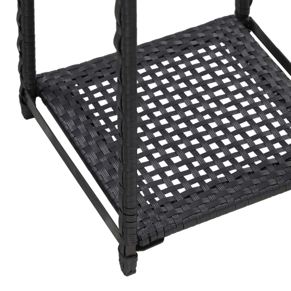 fekete polyrattan tárolópolc 30 x 30 x 120 cm