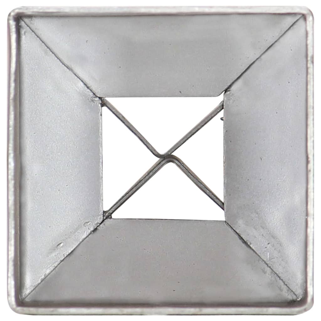 2 db ezüstszínű horganyzott acél kerítéstüske 7 x 7 x 75 cm