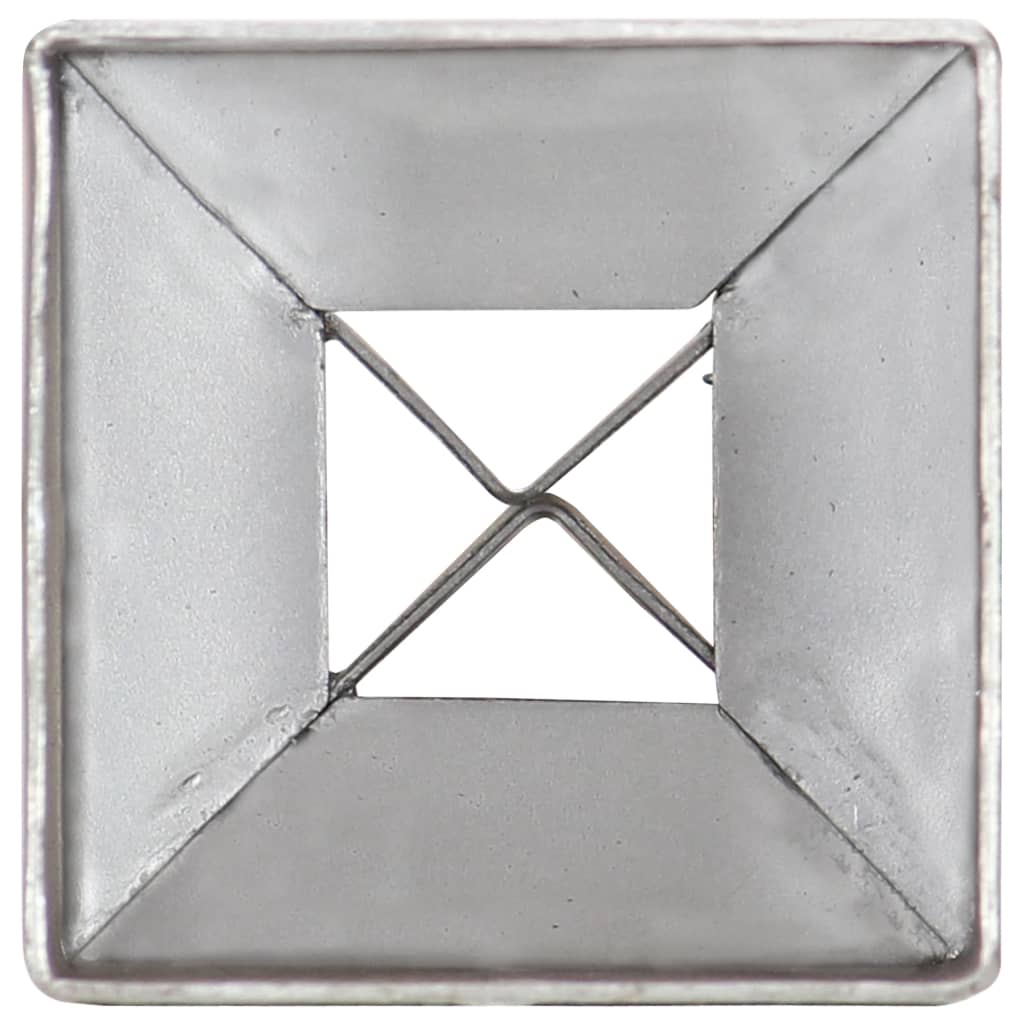 6 db ezüstszínű horganyzott acél kerítéstüske 7 x 7 x 75 cm