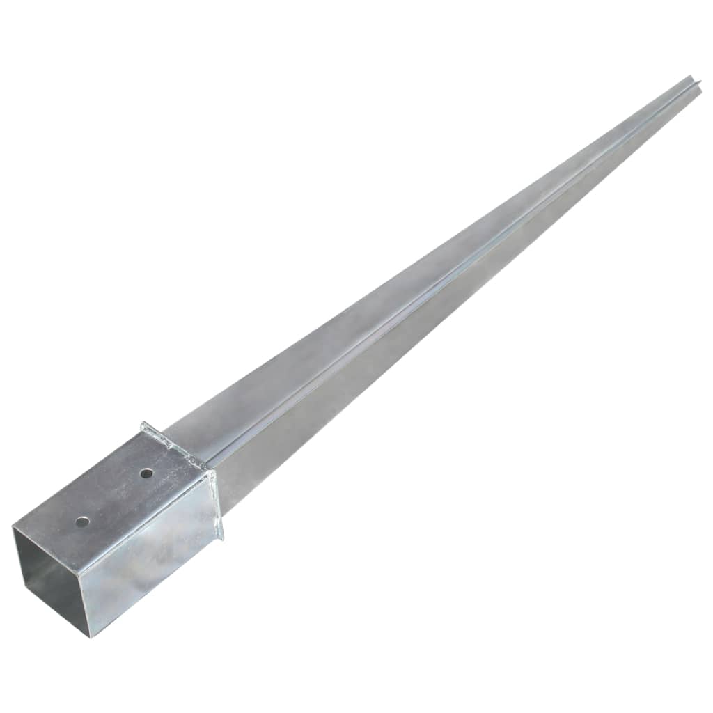 6 db ezüstszínű horganyzott acél kerítéstüske 8 x 8 x 91 cm