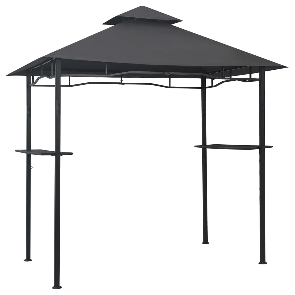 antracitszürke acél grillpavilon 240 x 150 x 255 cm